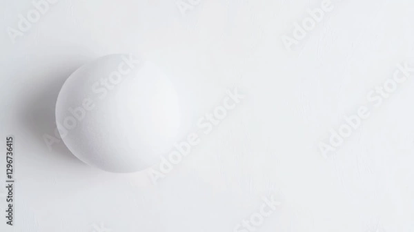 Fototapeta Minimalistic composition featuring white sphere against light ba