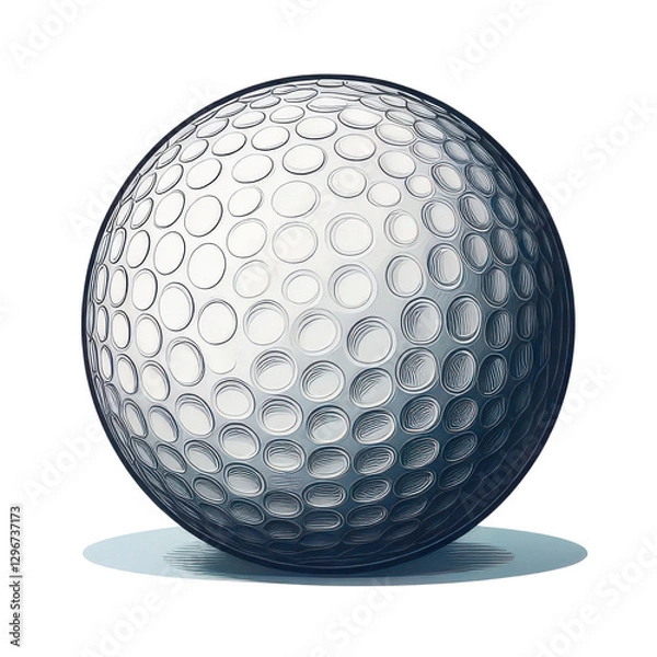Fototapeta A close-up view of a golf ball showcasing its distinctive dimpled surface.