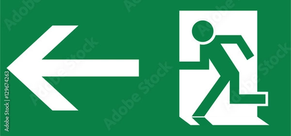Obraz Panneau sortie de secours à gauche
