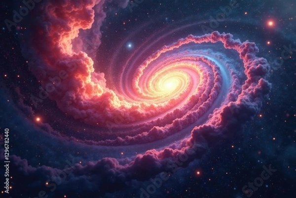 Fototapeta Luminous tendrils stretching through the void, swirling, nebula