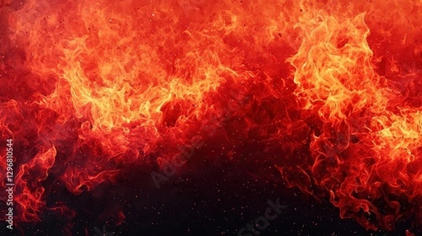 Fototapeta Intense flames in vibrant colors create a dynamic and dramatic background.