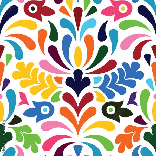 Fototapeta Vector Otomi Style Square Seamles Pattern