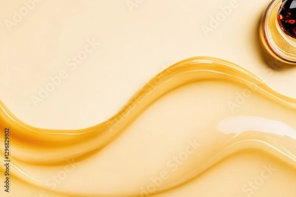 Fototapeta Swirling smooth texture of creamy sauce creates an inviting visu