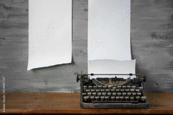 Fototapeta Old typewriter is on the table