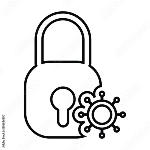 Fototapeta Security, Settings, and Shield Icons - Vector Graphic for Protection and Safety