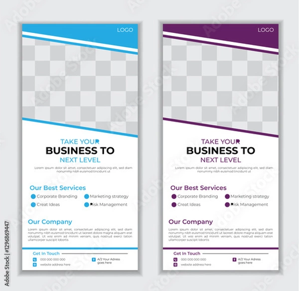 Obraz  Vector unique Creative modern corporate business dl flyer or rack card design template layout design for print.