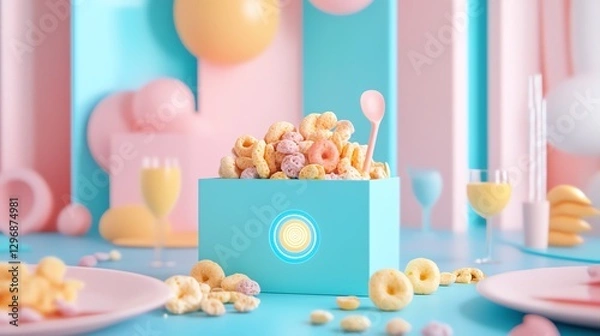 Fototapeta Colorful snack box filled with fun treats.