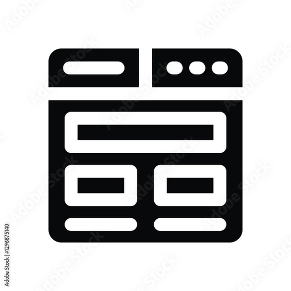 Fototapeta wireframe glyph icon. Strong and solid vector icon for websites, mobile interfaces, presentations, and visual branding. High quality and easy to edit.
