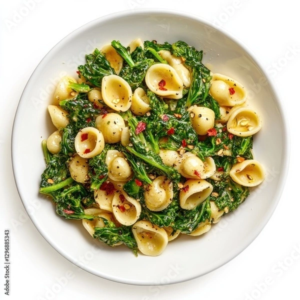 Fototapeta 8K resolution image of Orecchiette con Cime di Rapa dish