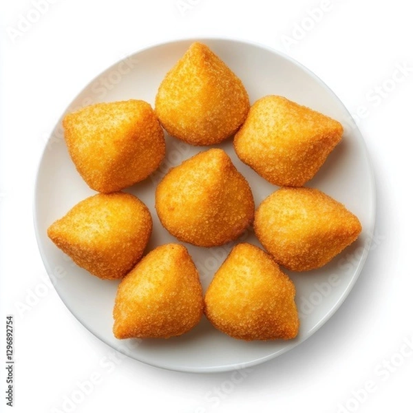 Fototapeta Coxinha on white plate in Brazilian style 8K resolution