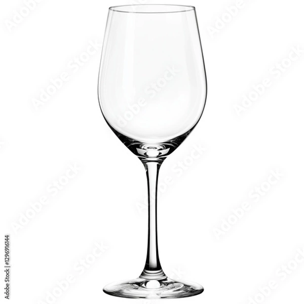 Fototapeta Empty wine glass, transparent background, PNG file  