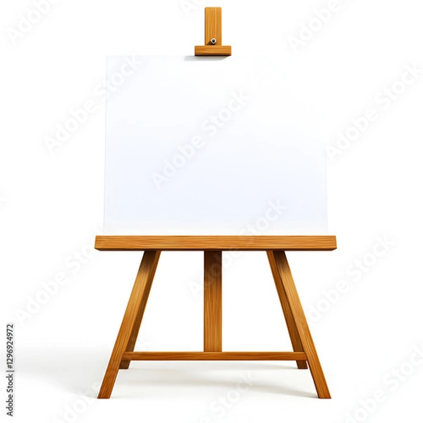 Fototapeta Classic Wooden Artist Easel with Blank Canvas for Painting and Creative Artwork Display