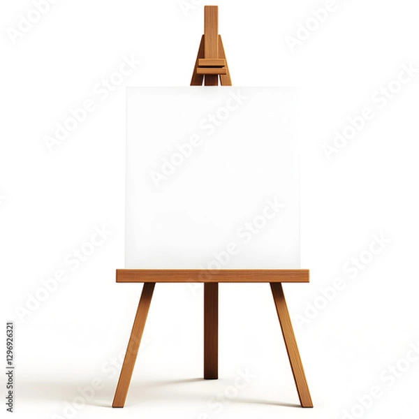 Fototapeta Classic Wooden Artist Easel with Blank Canvas for Painting and Creative Artwork Display
