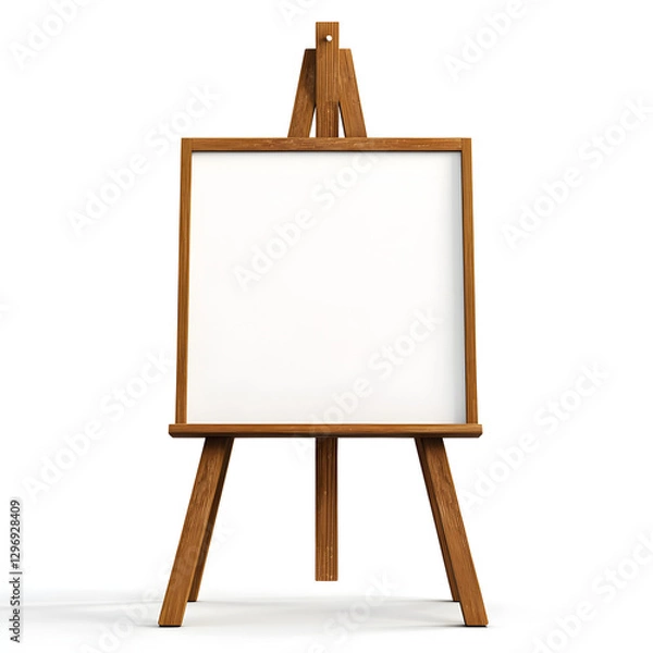 Fototapeta Classic Wooden Artist Easel with Blank Canvas for Painting and Creative Artwork Display