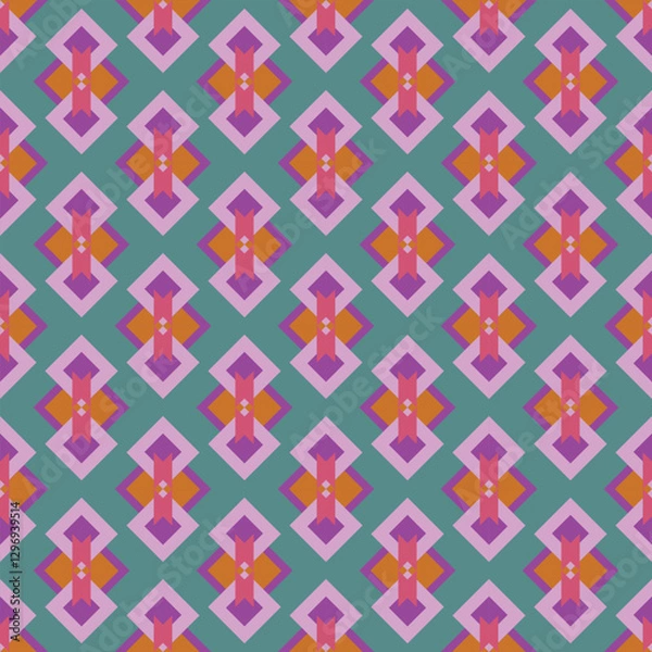 Fototapeta seamless diamond pattern green purple pink wallpaper cover floor carpet colorful