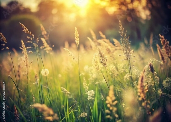 Fototapeta Vintage Meadow Texture: High-Resolution Organic Backdrop for Design Projects