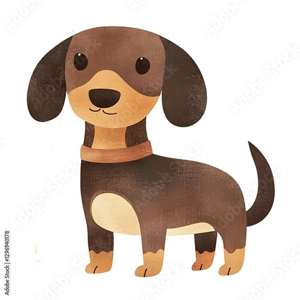 Fototapeta there is a brown and white dog with a collar on