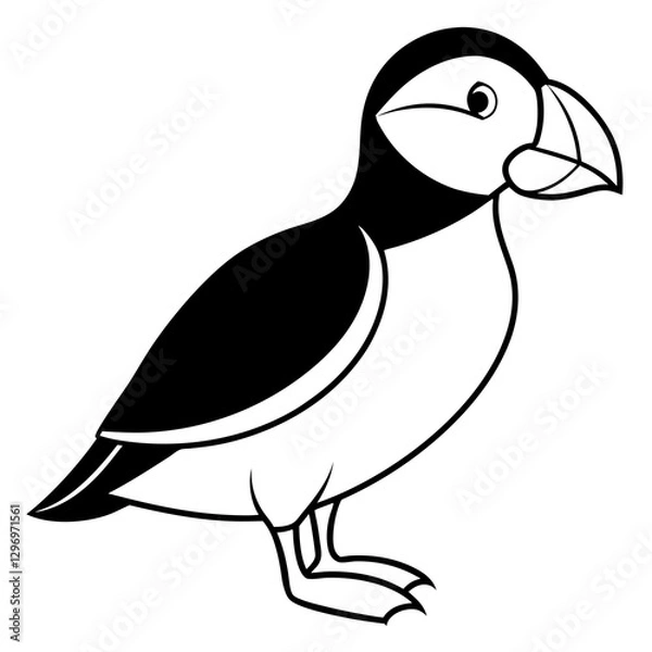 Obraz Puffin in a Single Stroke Vector