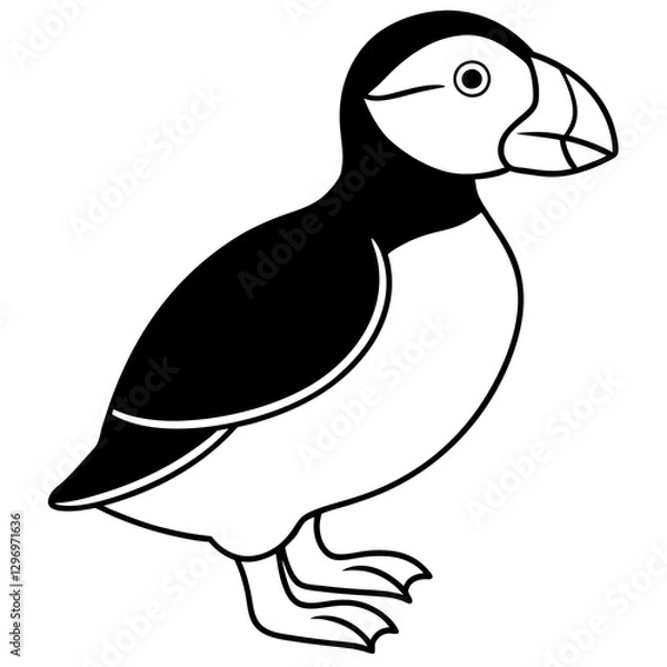 Obraz Puffin in a Single Stroke Vector