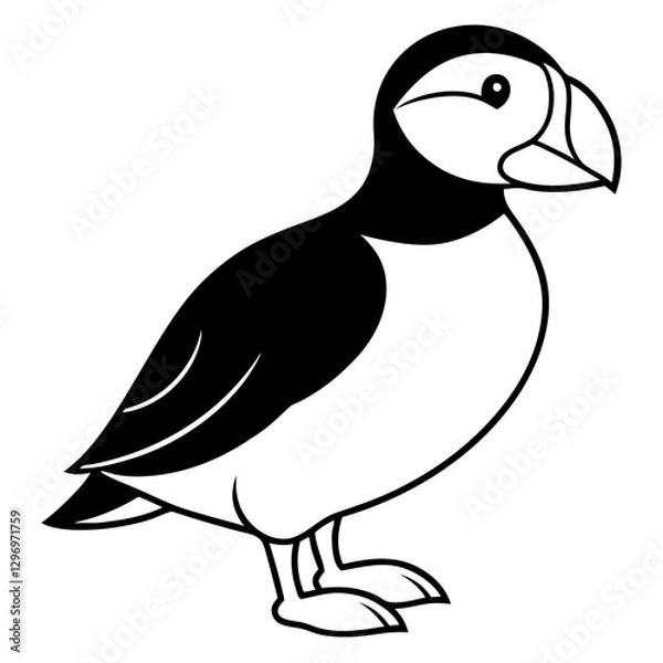 Obraz Puffin in a Single Stroke Vector