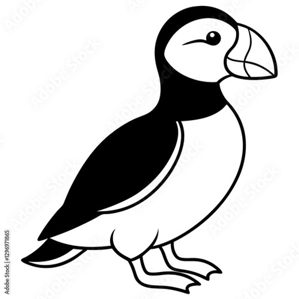 Obraz Puffin in a Single Stroke Vector
