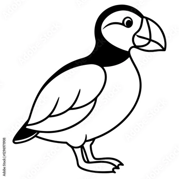 Fototapeta Puffin in a Single Stroke Vector