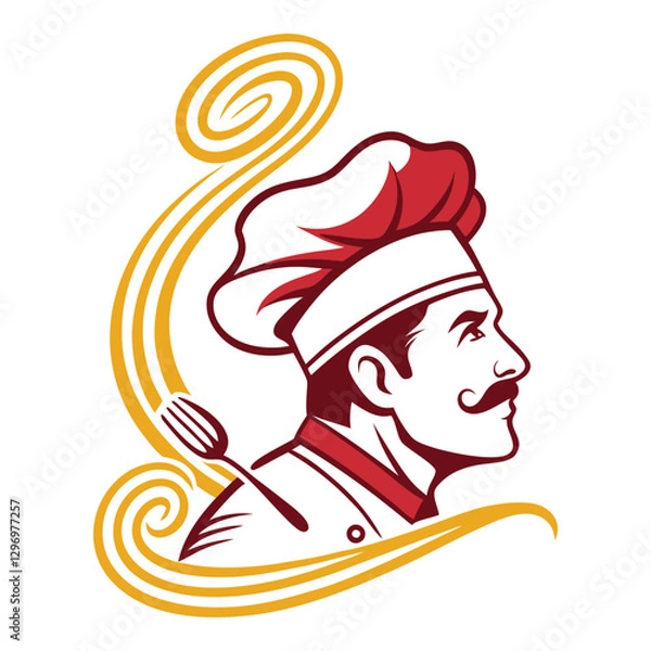 Fototapeta Creative chef cooking logo vector