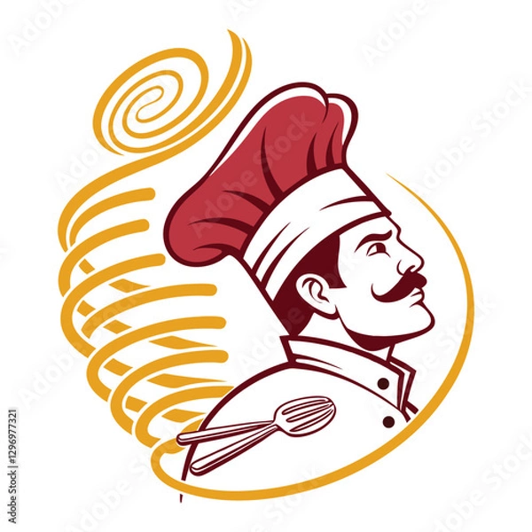 Fototapeta Creative chef cooking logo vector