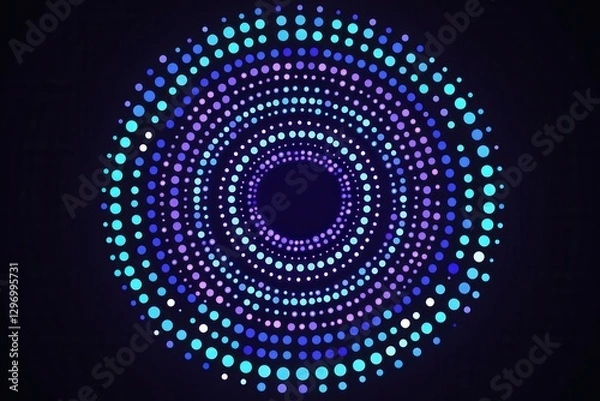 Fototapeta Abstract Swirling Pixel Pattern in Vibrant Blues and Purples