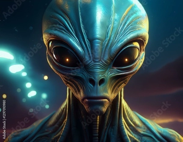 Obraz  Terrifying Alien Portrait – Otherworldly and Menacing