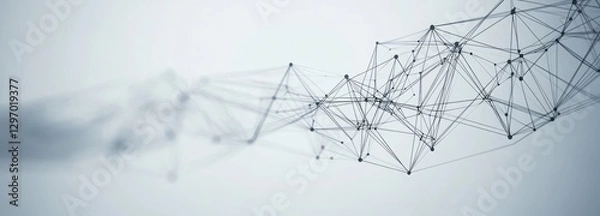 Obraz A line of dots and lines that are connected to each other. abstract background of technology wave and dot.