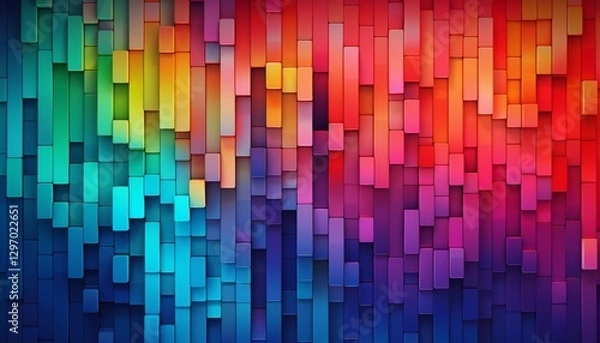 Obraz Pixel abstract trendy vivid bright clear colors multicolored pattern background illustration.