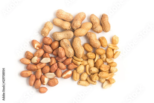 Fototapeta Peanuts pile. Shell Seeds