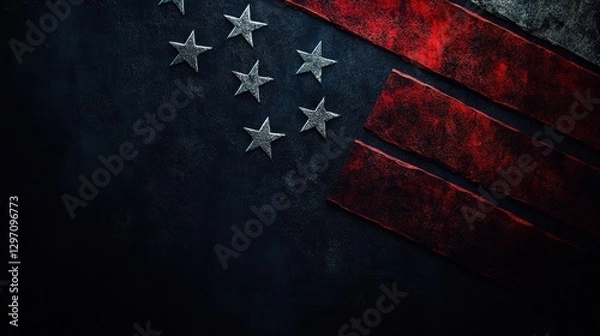 Obraz Grunge Style Background with Subtle American Flag Elements