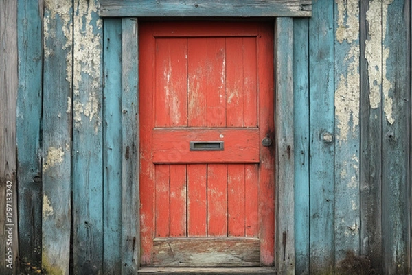 Fototapeta Door background: A rustic or modern door background ideal for thematic designs.