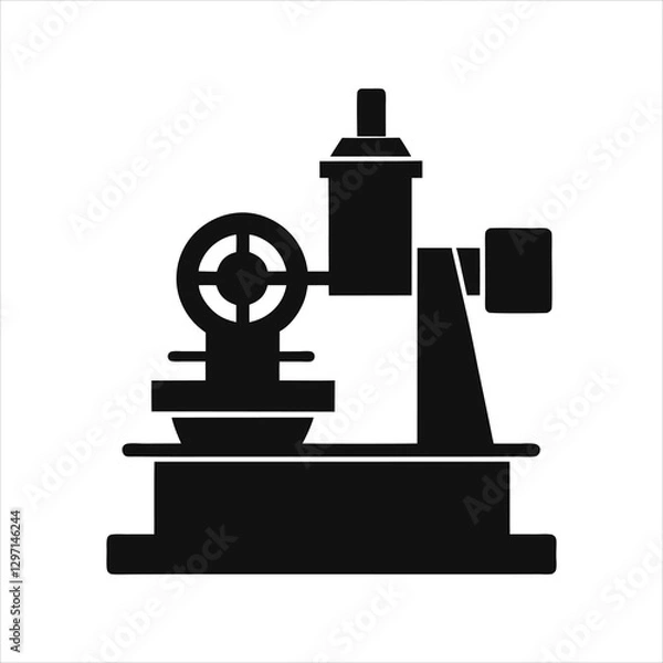 Fototapeta Machinery Lathe Icon for Factory and Workshop Logo