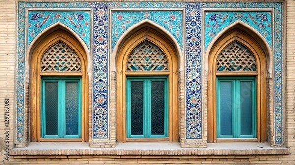 Fototapeta Exquisite Fragment of Iranian Architecture Detail for Cultural Design Elements - Adobe Stock Photo