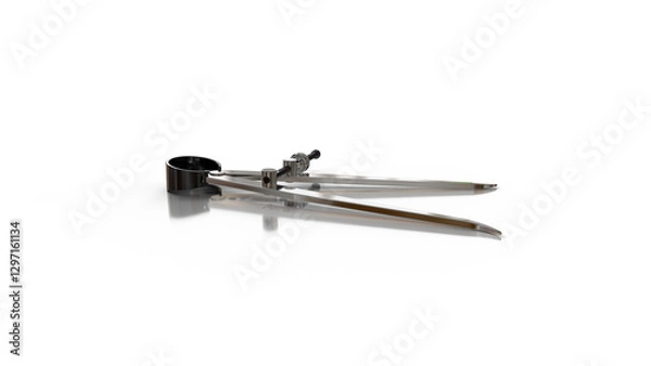 Fototapeta Internal Spring Caliper.  Transparent background. Isolated. 3D Render.