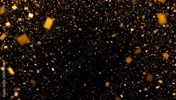 Obraz golden confetti on the black background