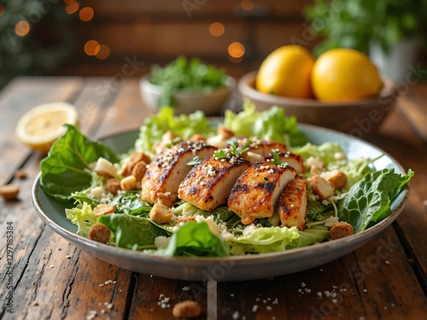 Obraz Grilled Chicken Caesar Salad 