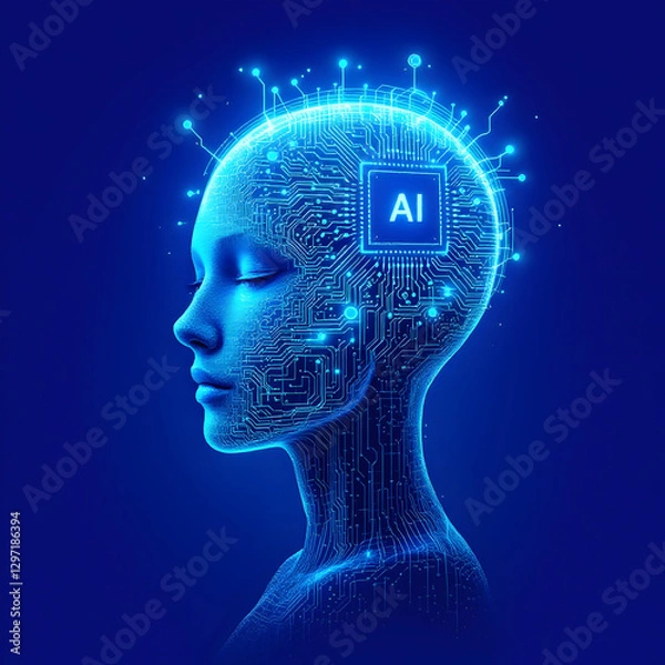 Fototapeta Advanced Artificial Intelligence Circuit