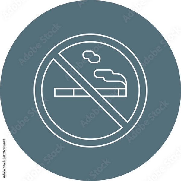 Fototapeta No Smoking Sign single vector icon illustration