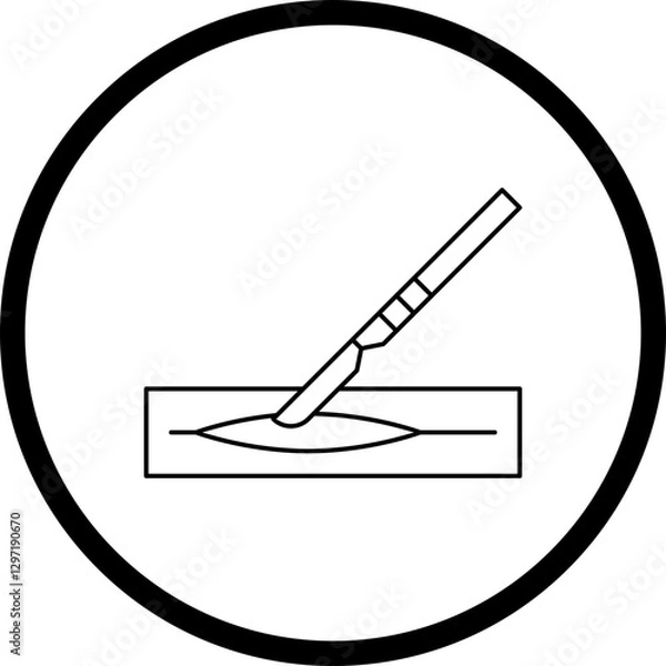 Fototapeta Surgerical Cut single vector icon illustration