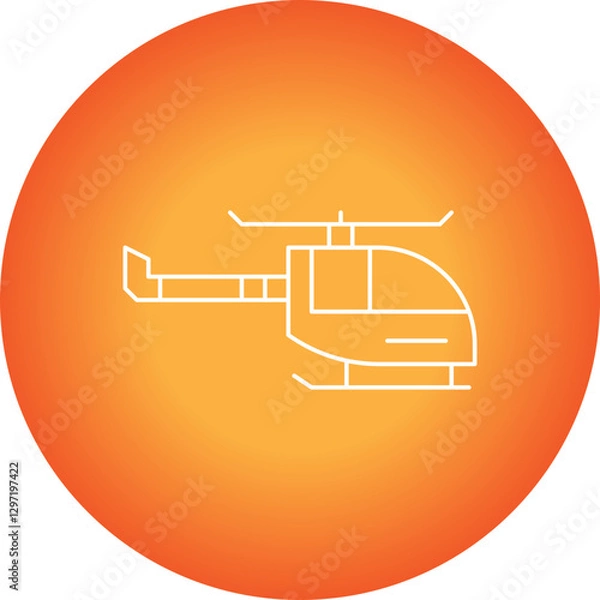 Fototapeta Helicopter single vector icon illustration