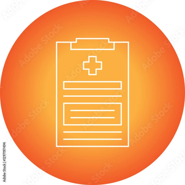 Fototapeta Medical Report single vector icon illustration