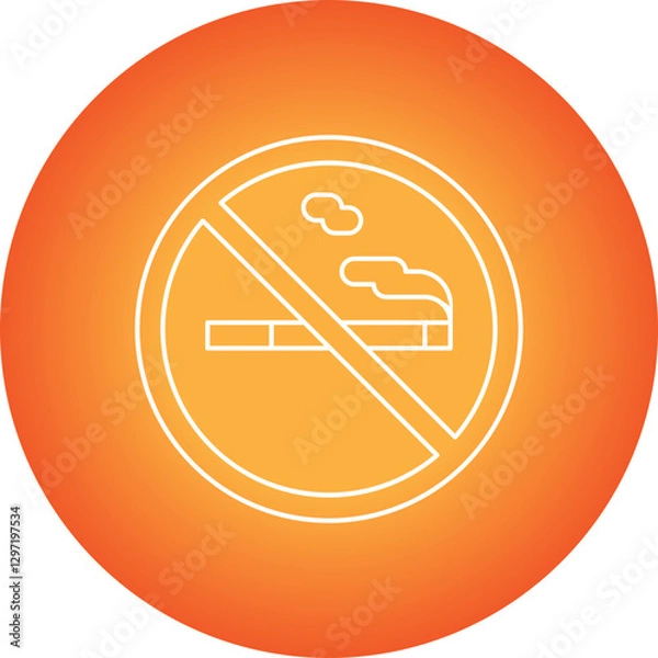 Fototapeta No Smoking Sign single vector icon illustration