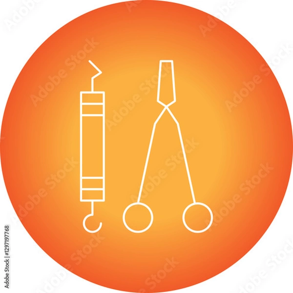 Fototapeta Dentist Tool I single vector icon illustration