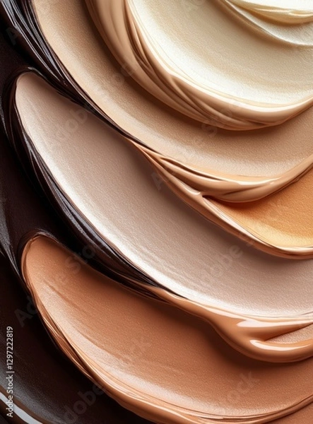 Fototapeta Decadent Chocolate Cream Texture: Abstract Artistry in Makeup and Cosmetics Background