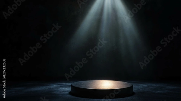 Fototapeta Dramatic spotlight on podium for event presentation and performance display