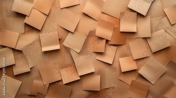 Fototapeta Layered cardboard cutout squares background for creative design projects